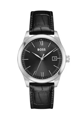 Langford Black Dial Watch by Hugo Boss