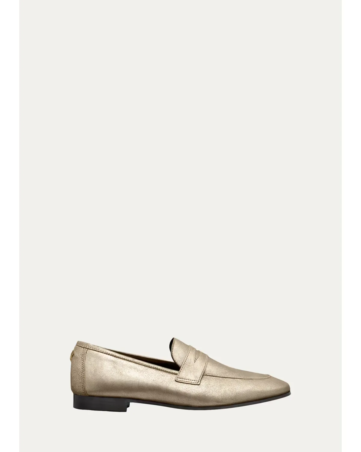 Metallic Leather Penny Loafers by Bougeotte