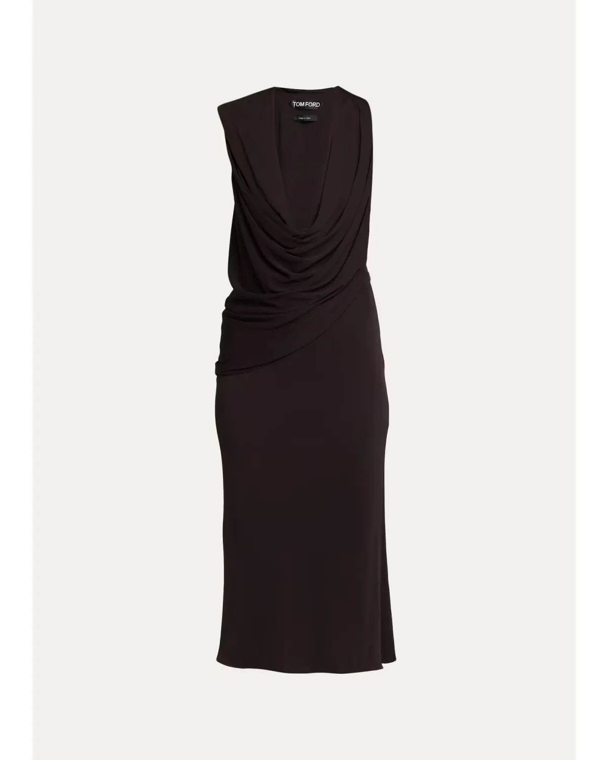 Plunging Cowl-Neck Jersey Body-Con Dress by Tom Ford