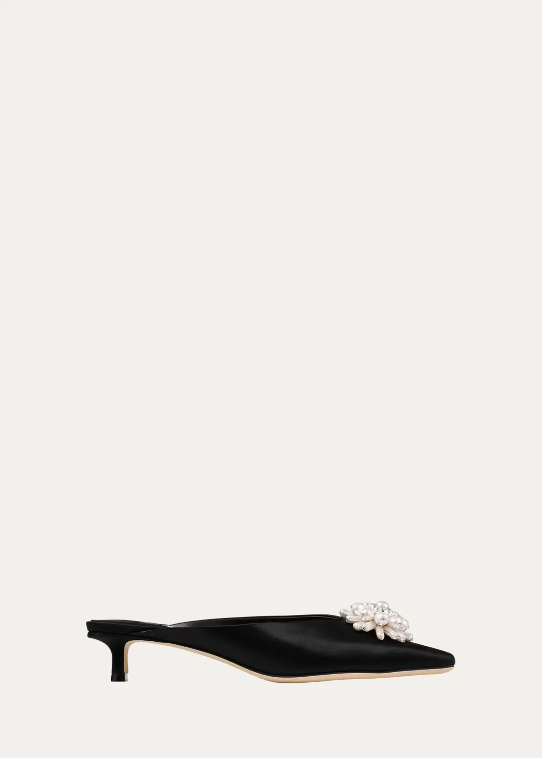35mm Ines Pearly Satin Mules by Jimmy Choo