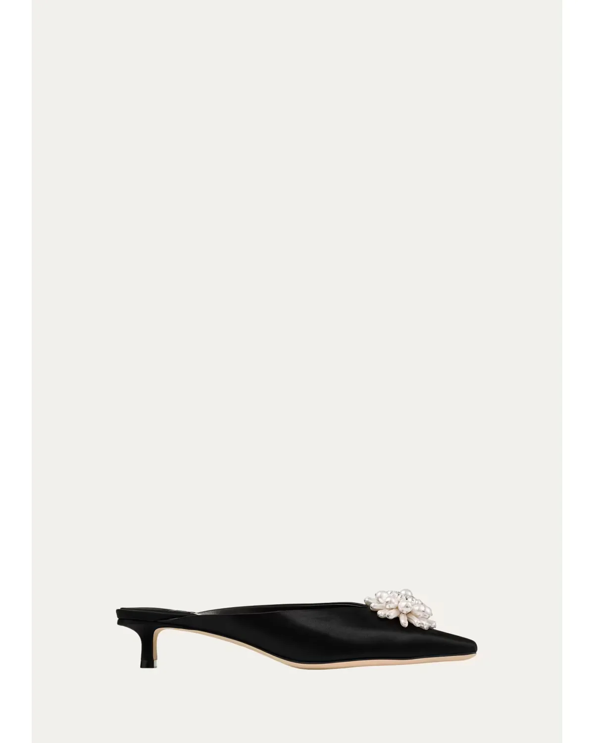 35mm Ines Pearly Satin Mules by Jimmy Choo