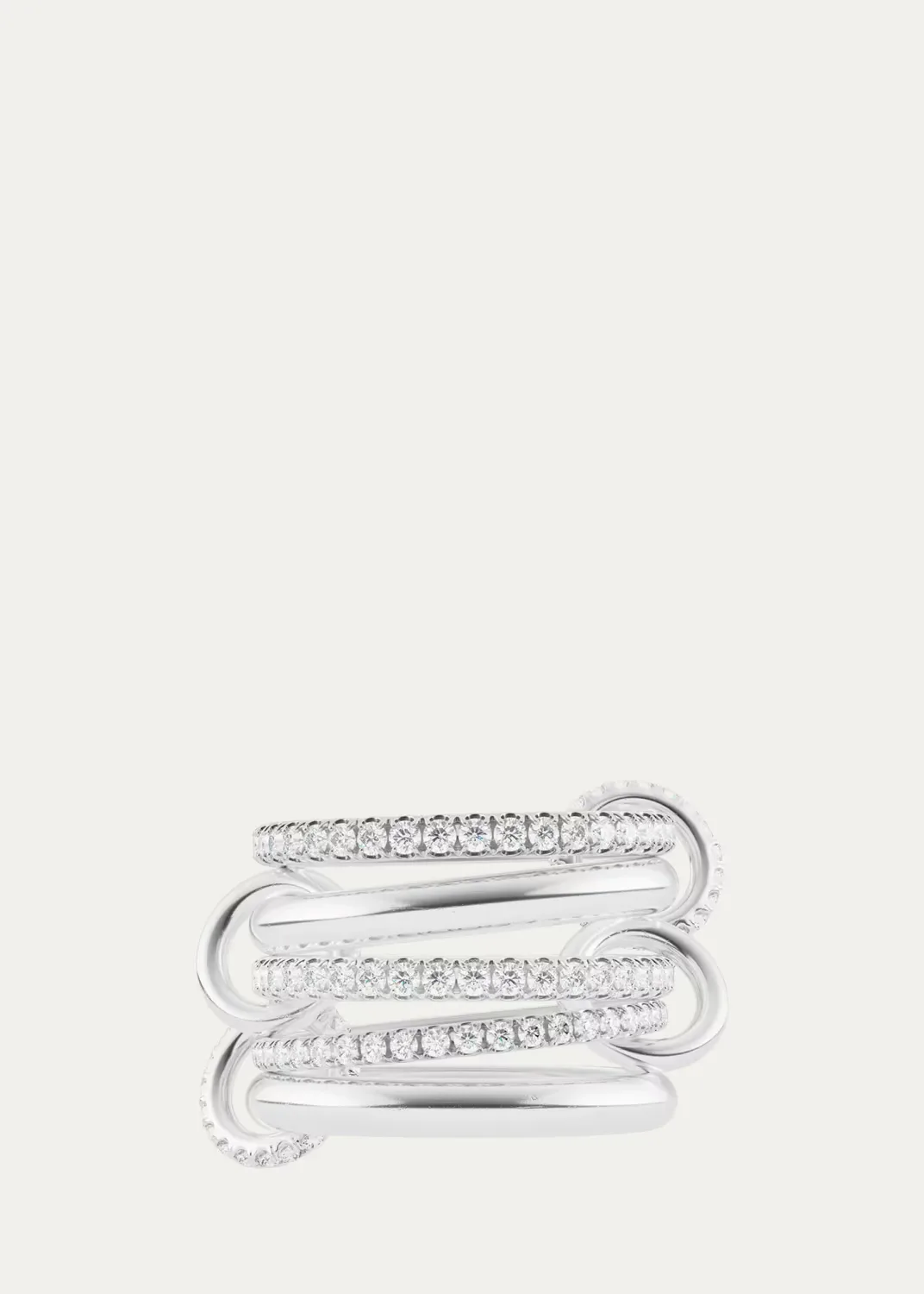 Aquarius Sterling Silver Diamond Pav Petite 5-Band Ring by Spinelli Kilcollin