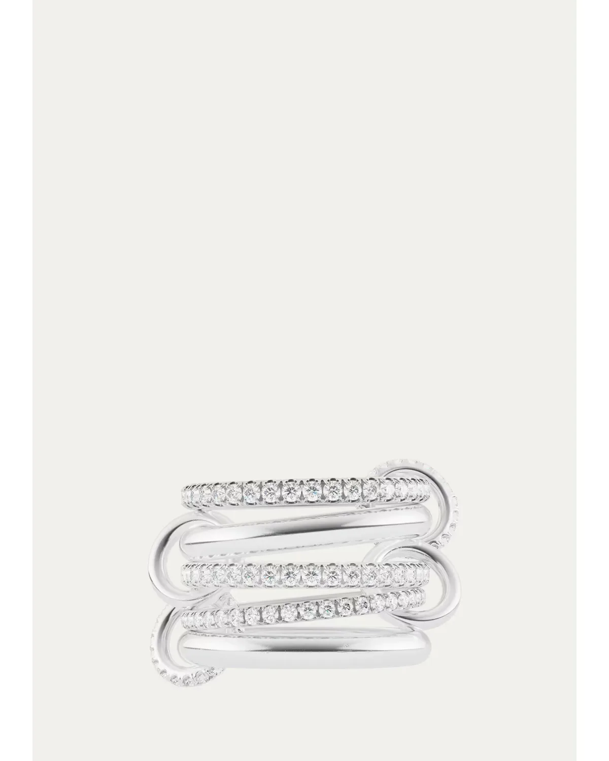 Aquarius Sterling Silver Diamond Pav Petite 5-Band Ring