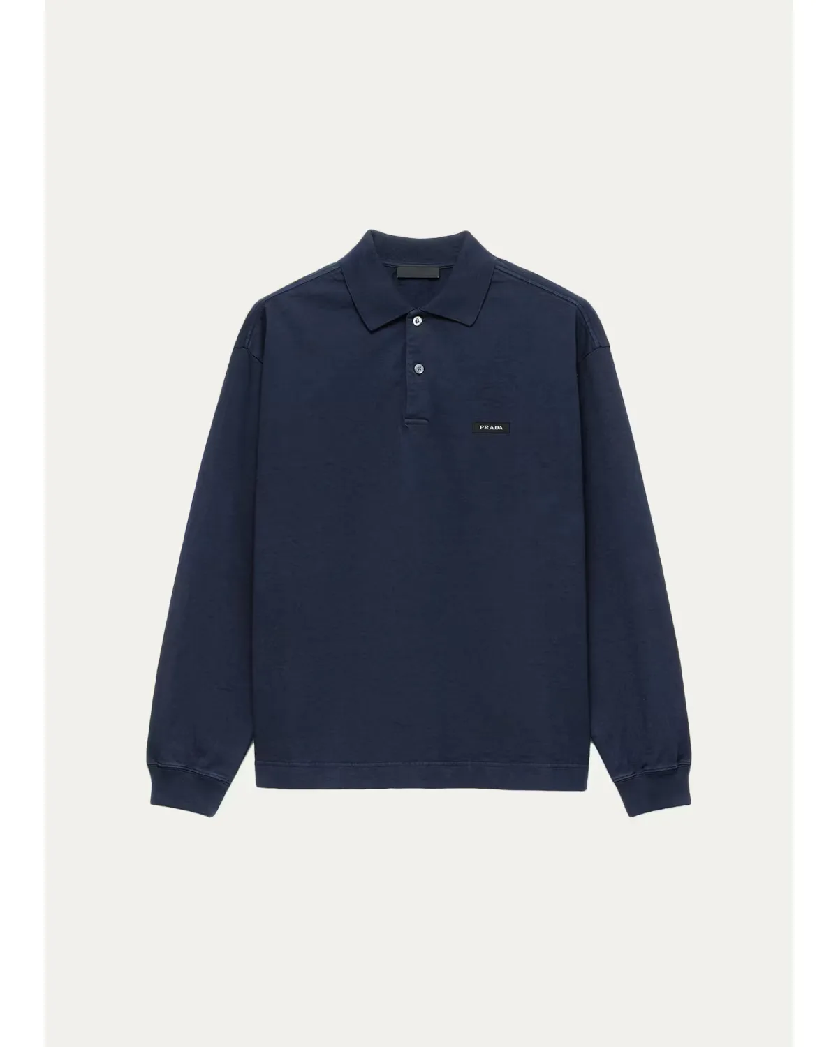 Long-Sleeved Cotton Polo Shirt by Prada