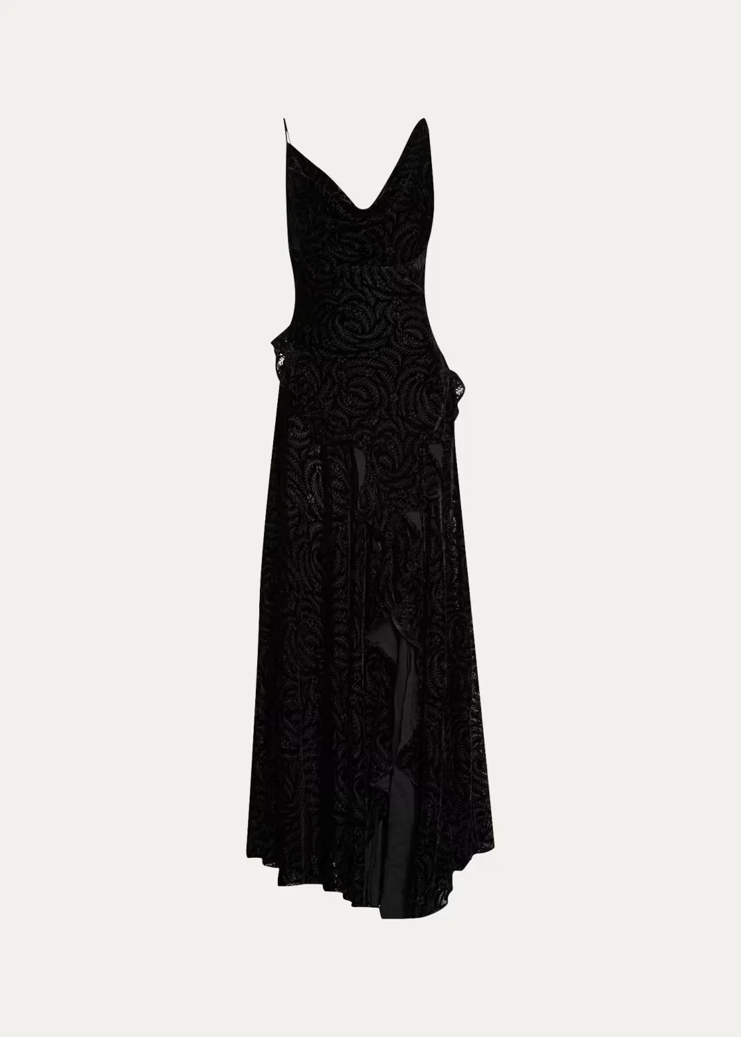 Gwen Draped Velvet Burnout Maxi Dress