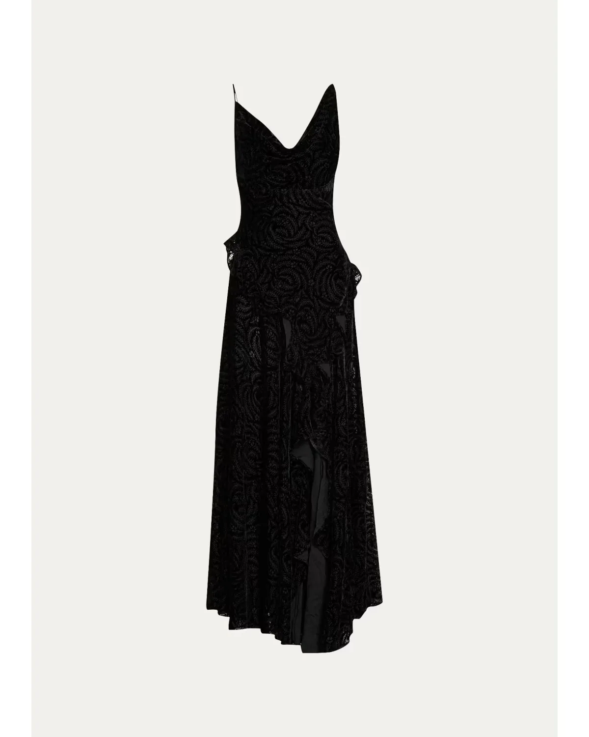 Gwen Draped Velvet Burnout Maxi Dress by Ronny Kobo