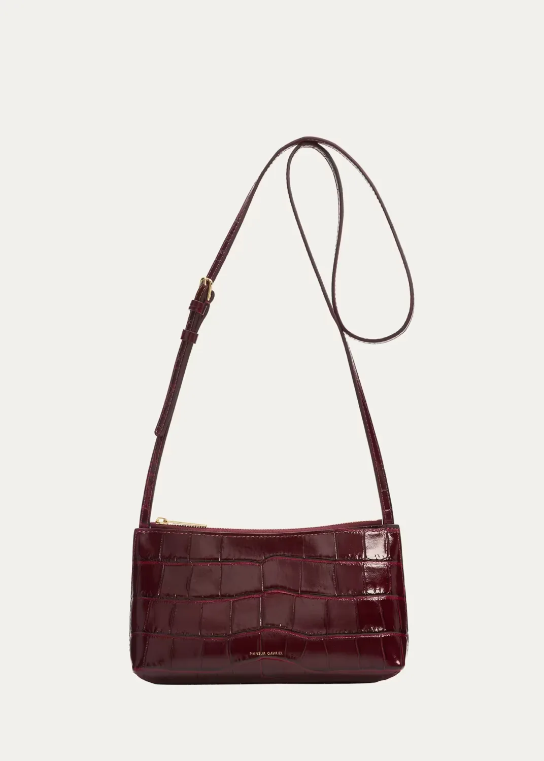 Mini Gaia Croc-Embossed Leather Crossbody Bag by Mansur Gavriel