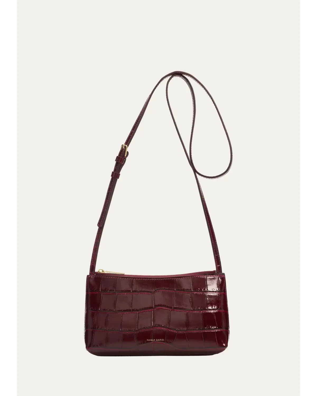 Mini Gaia Croc-Embossed Leather Crossbody Bag by Mansur Gavriel