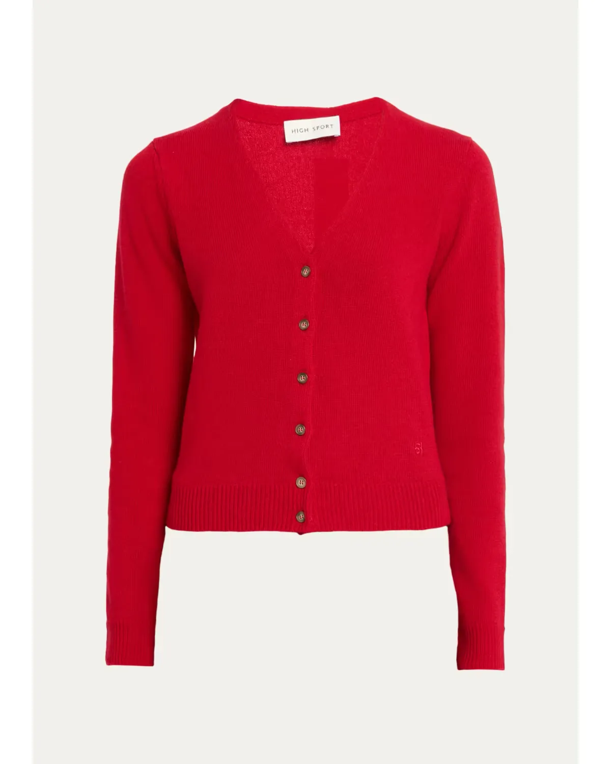 Wool Cashmere V-Neck Cardigan by HIGH SPORT