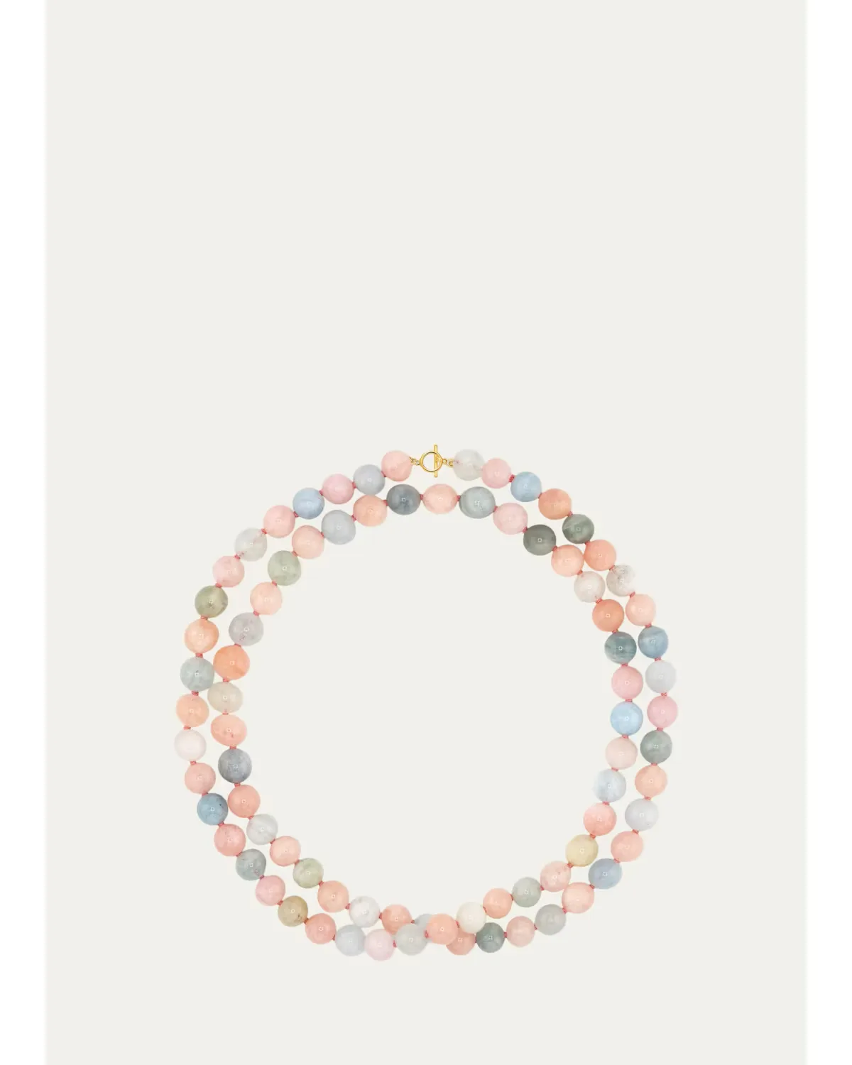 14K Yellow Gold & Morganite Layered Beaded Necklace by JIA JIA