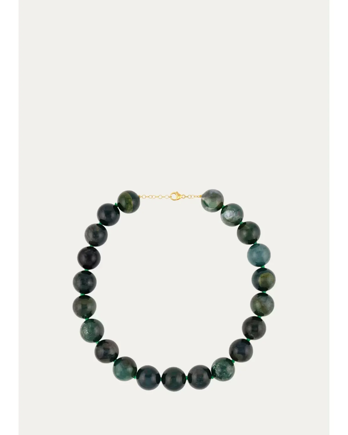 14K Jumbo Moss Agate Necklace by JIA JIA