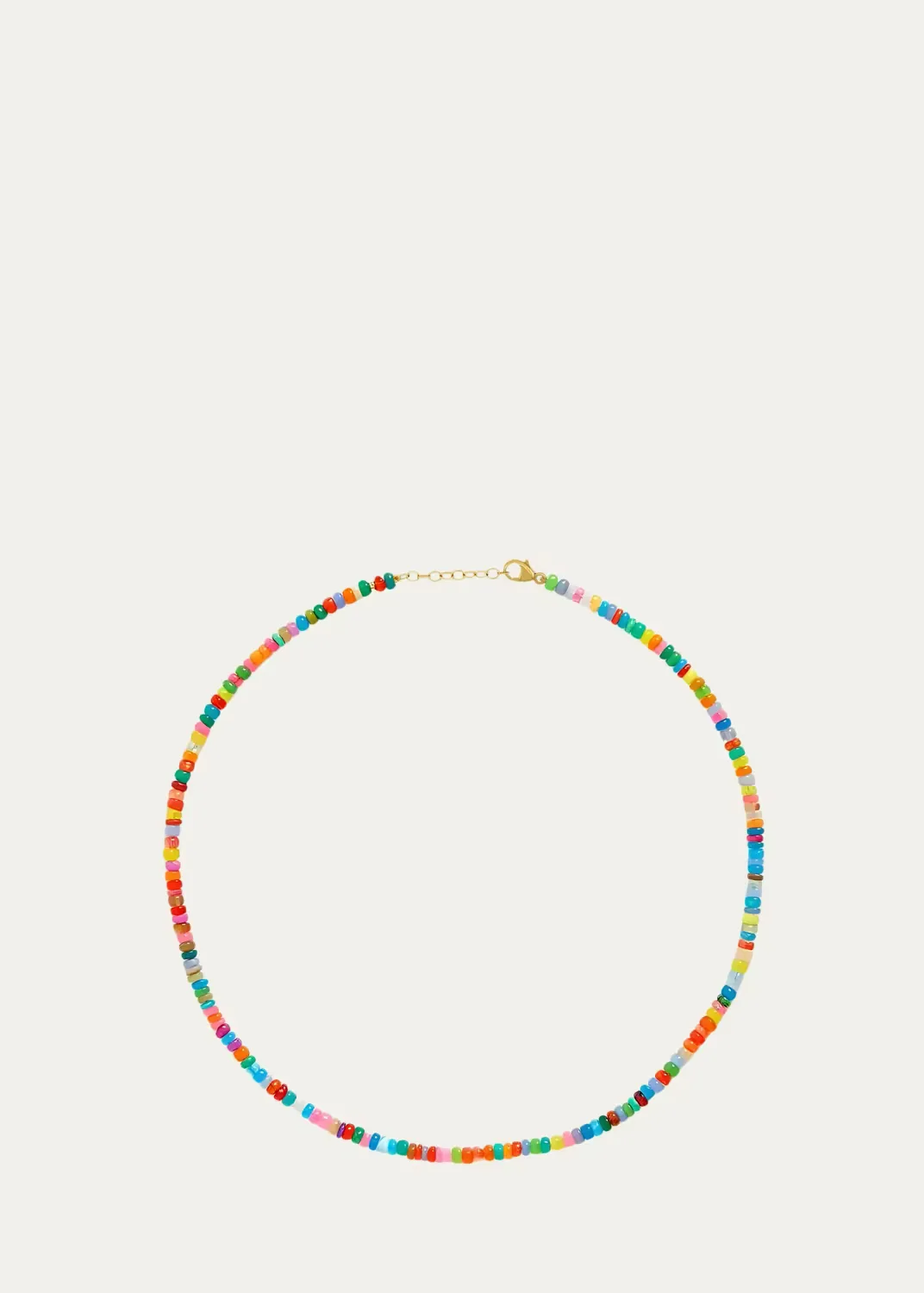 14K Yellow Gold & Pebble Rainbow Opal Beaded Necklace by JIA JIA