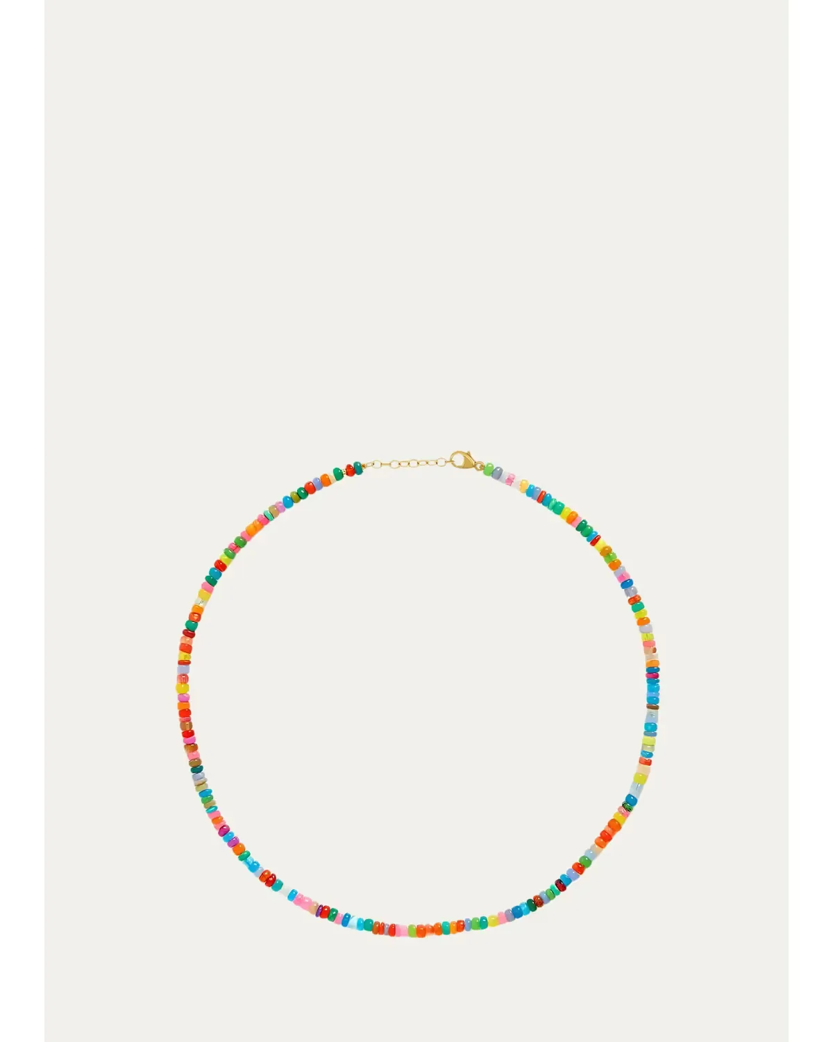 14K Yellow Gold & Pebble Rainbow Opal Beaded Necklace by JIA JIA