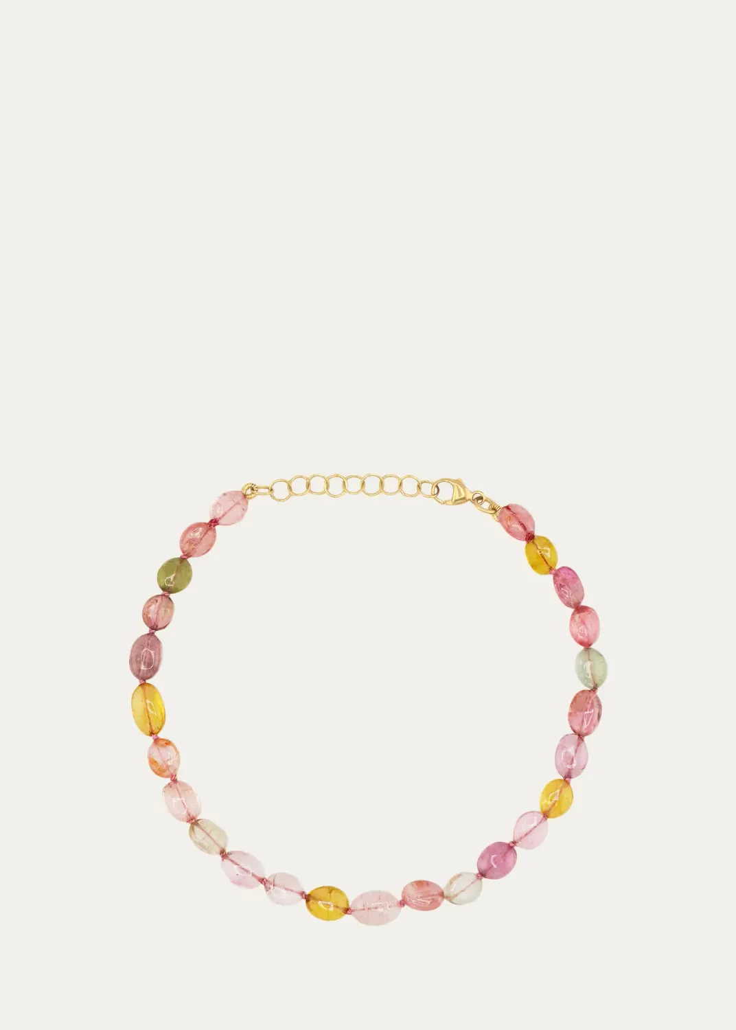 14K Yellow Gold & Pastel Tourmaline Beaded Bracelet by JIA JIA