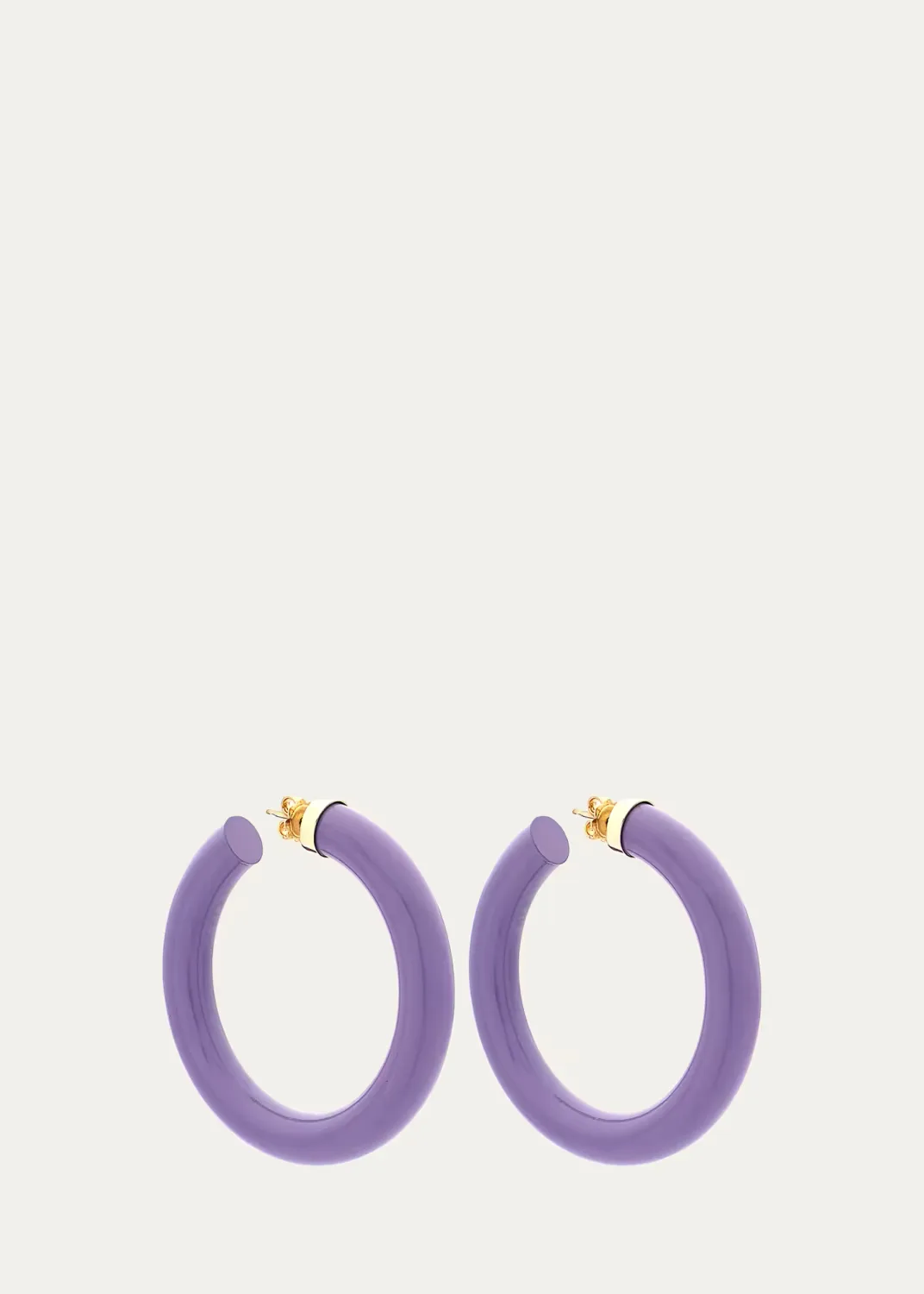 18K Barbarella Hoop Earrings, Lilac by FARAONE MENNELLA by R.F.M.A.S.