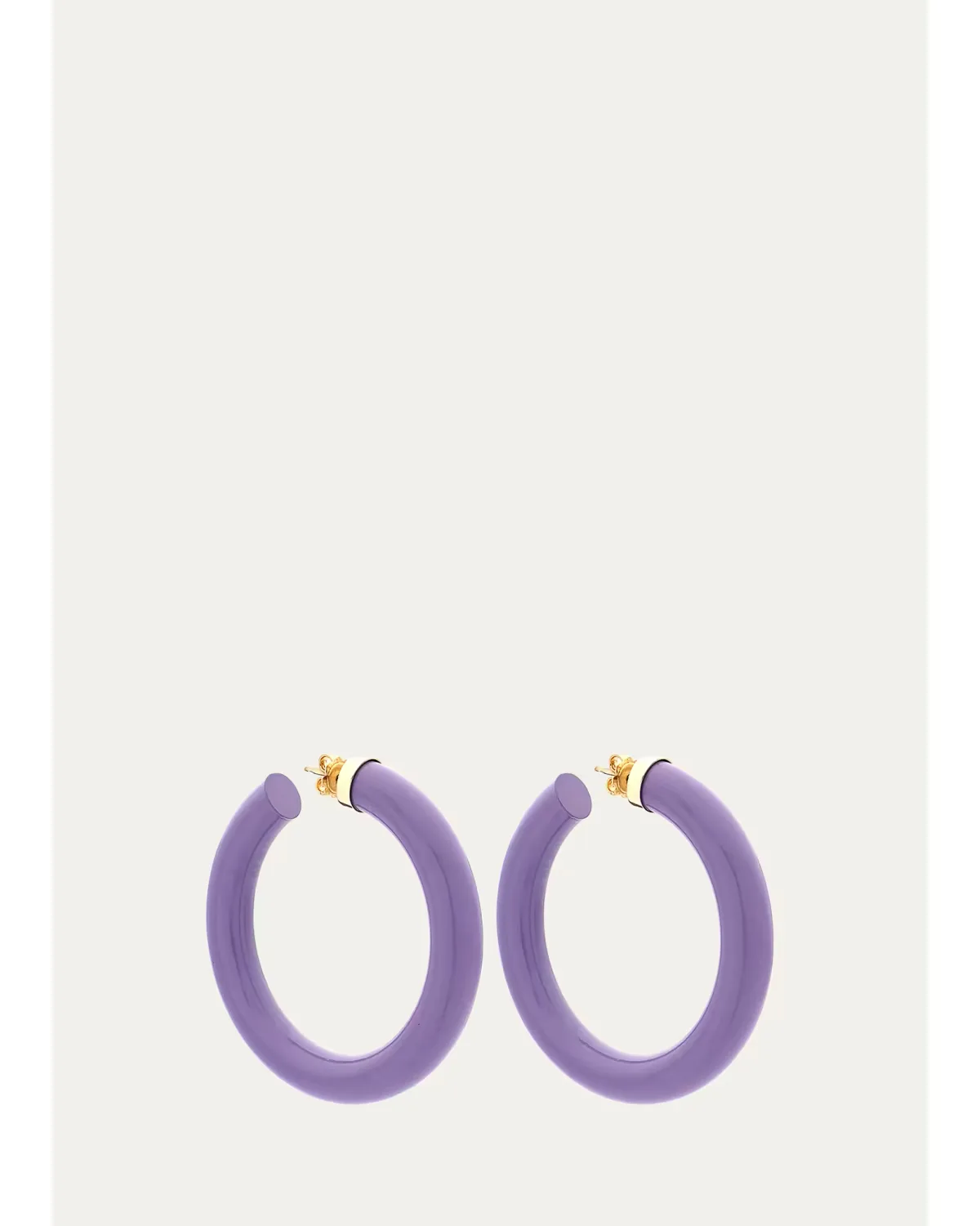 18K Barbarella Hoop Earrings, Lilac by FARAONE MENNELLA by R.F.M.A.S.