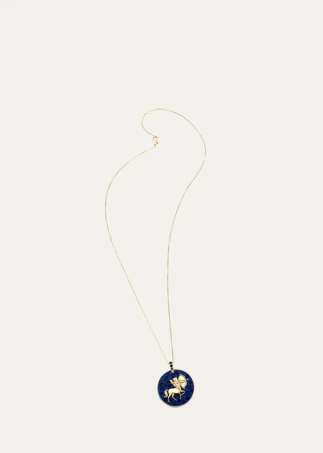 18K Sagittarius Necklace with Sapphires by FARAONE MENNELLA by R.F.M.A.S.