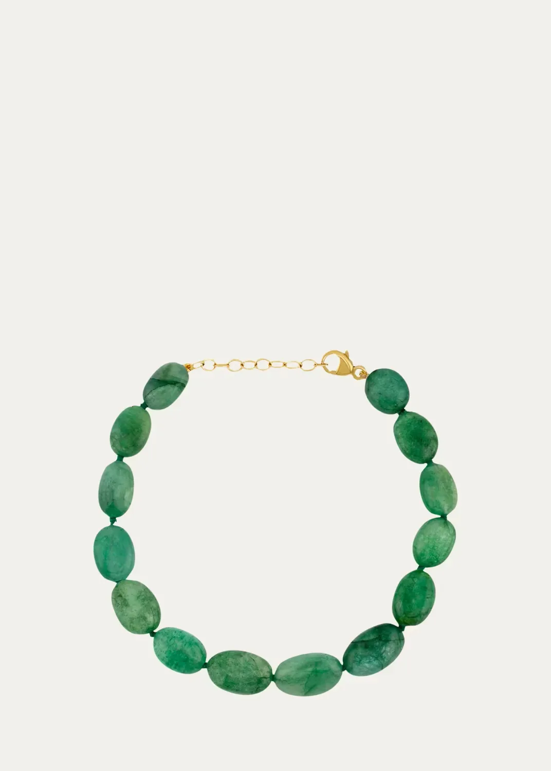 Arizona 14K Yellow Gold Emerald Quartz Beaded Bracelet by JIA JIA