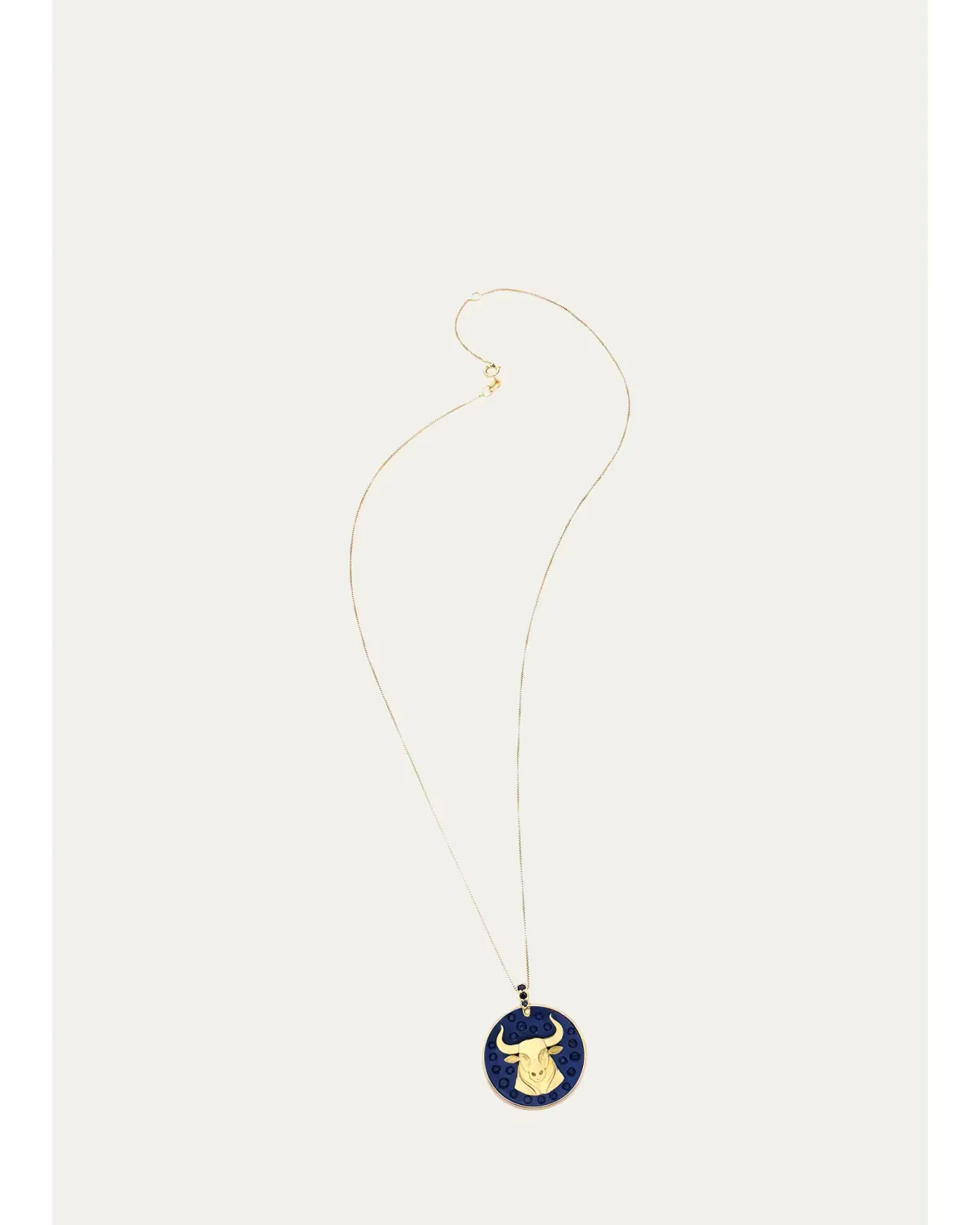 18K Taurus Necklace with Sapphires by FARAONE MENNELLA by R.F.M.A.S.