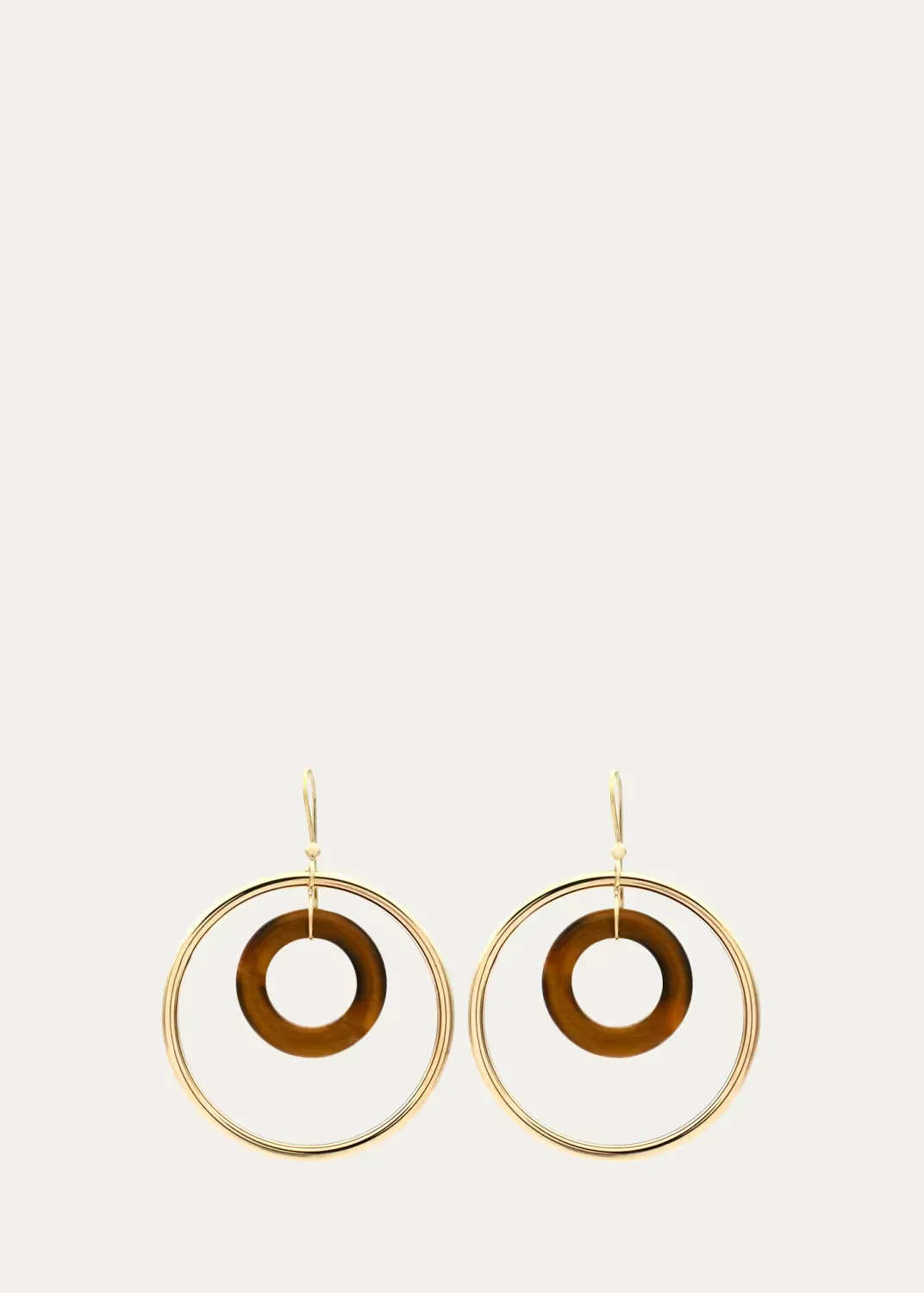 Orbite Capri 18K Yellow Gold Earrings with Tigers Eye Links by FARAONE MENNELLA by R.F.M.A.S.