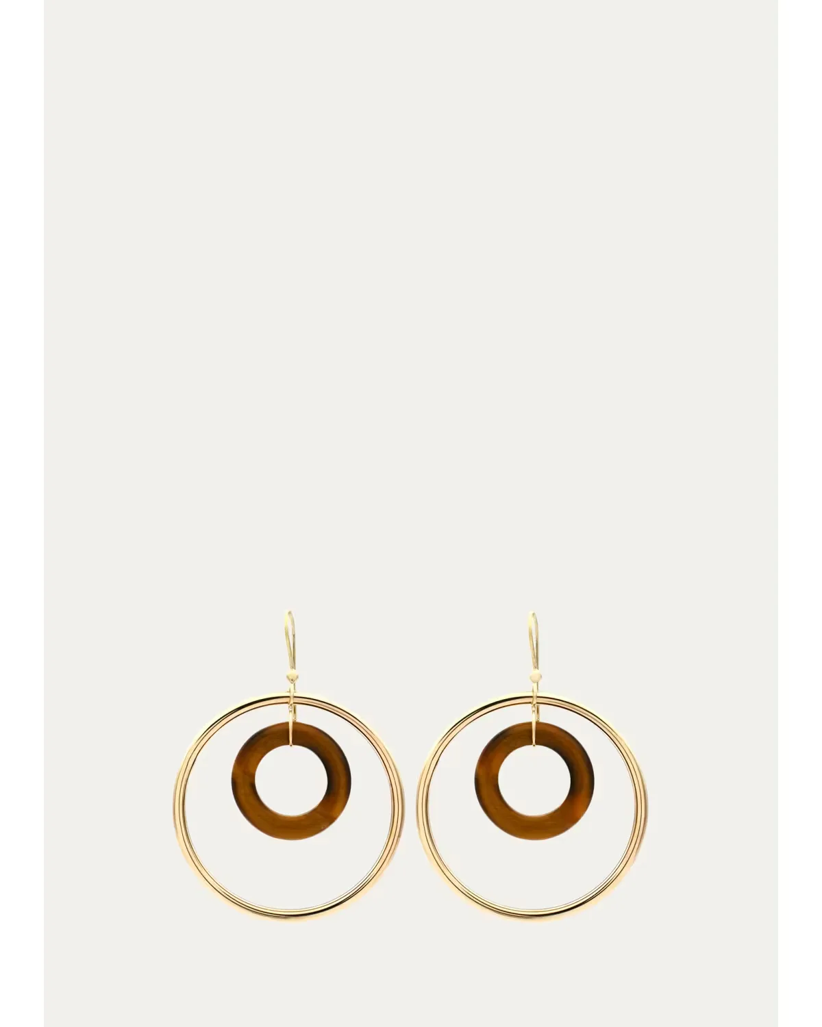 Orbite Capri 18K Yellow Gold Earrings with Tigers Eye Links by FARAONE MENNELLA by R.F.M.A.S.