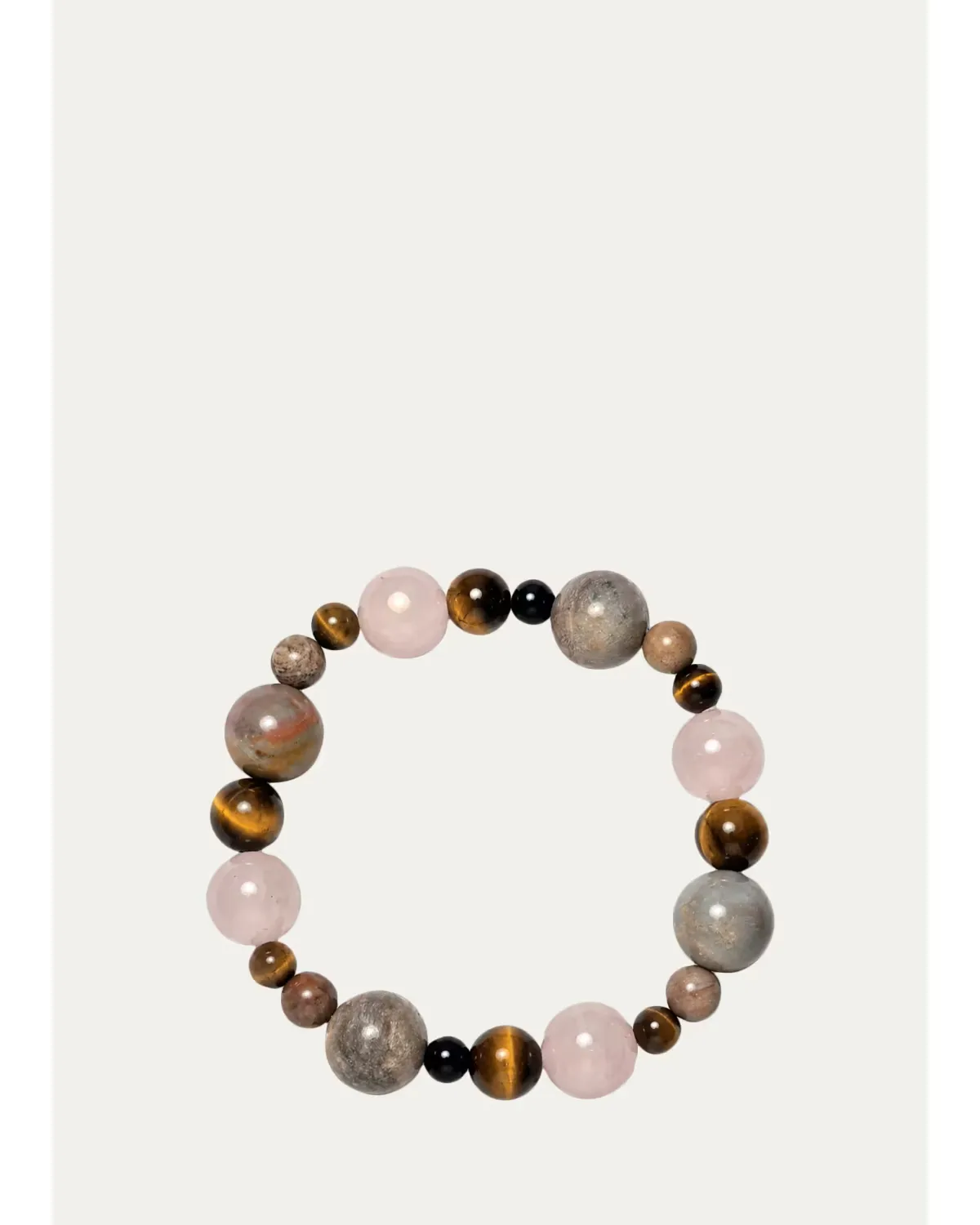 Oracle Tigers Eye and Rose Quartz Orbit Bracelet by JIA JIA
