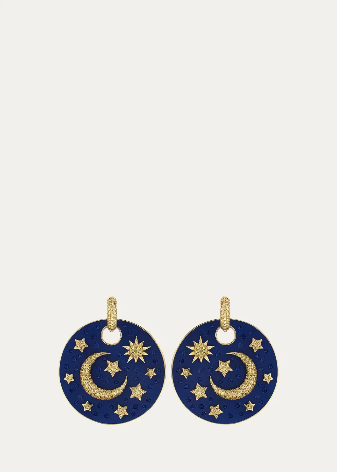 Luna Caprese 18K Yellow Gold Yellow Sapphire Drop Earrings by FARAONE MENNELLA by R.F.M.A.S.