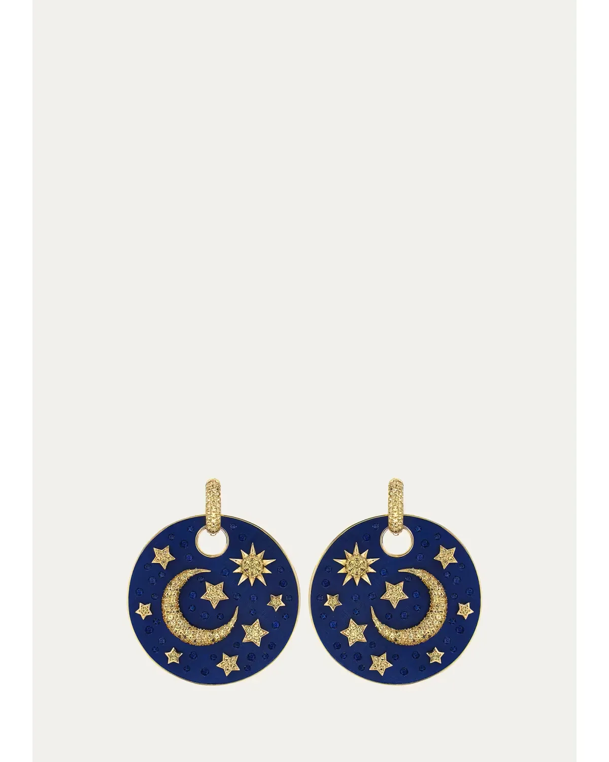 Luna Caprese 18K Yellow Gold Yellow Sapphire Drop Earrings by FARAONE MENNELLA by R.F.M.A.S.