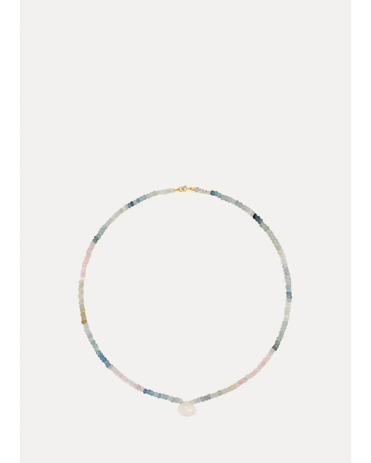 14K Yellow Gold, Morganite & Moonstone Beaded Necklace by JIA JIA