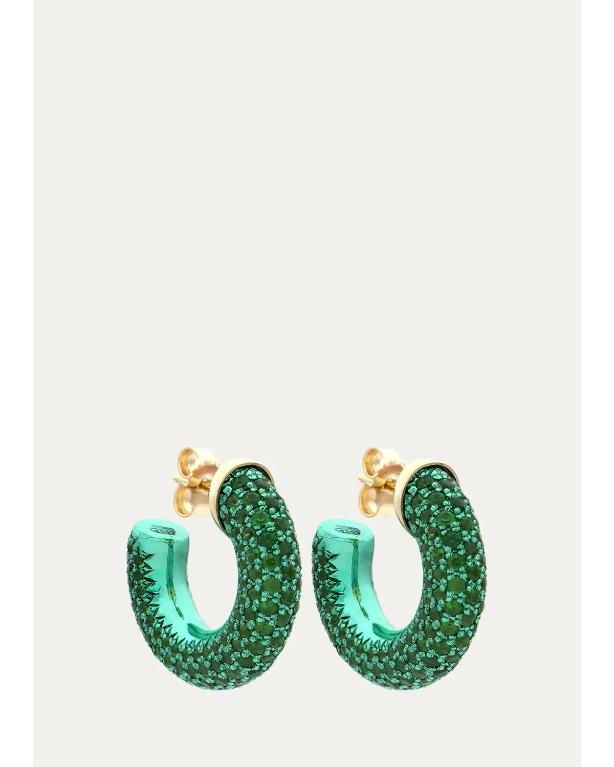 18K Barbarella Hoop Earrings with Tsavorite by FARAONE MENNELLA by R.F.M.A.S.