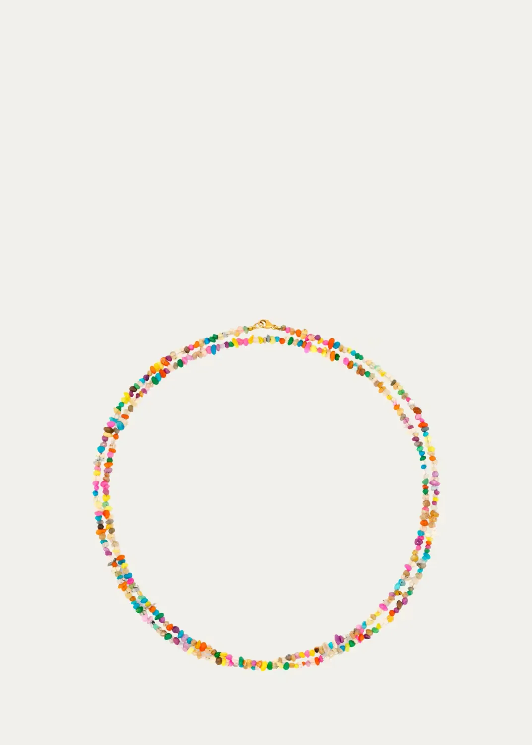 14K Yellow Gold & Mini Pebble Rainbow Opal Layered Necklace by JIA JIA