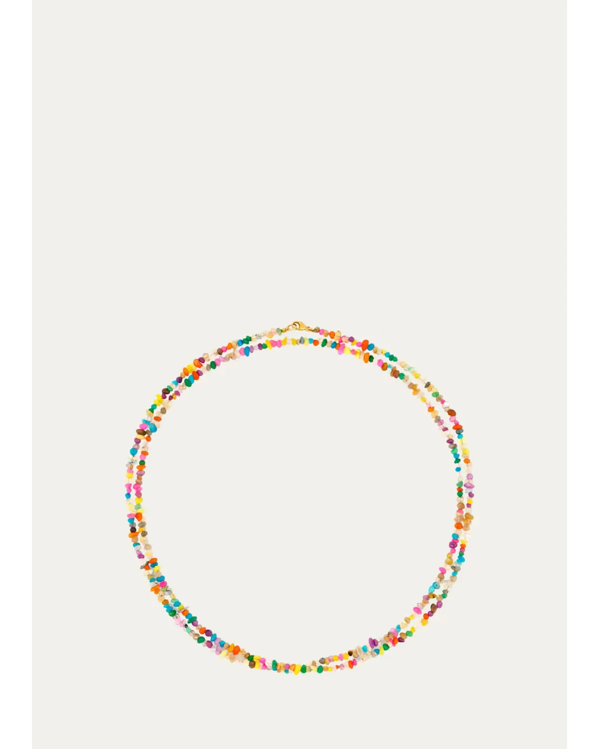 14K Yellow Gold & Mini Pebble Rainbow Opal Layered Necklace by JIA JIA