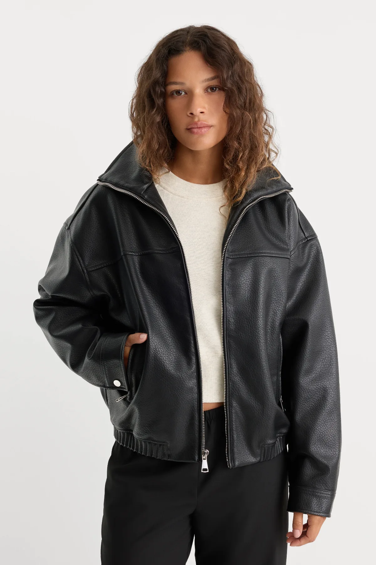 The Better Than Leather Funnel Jacket by Khlo Kardashian