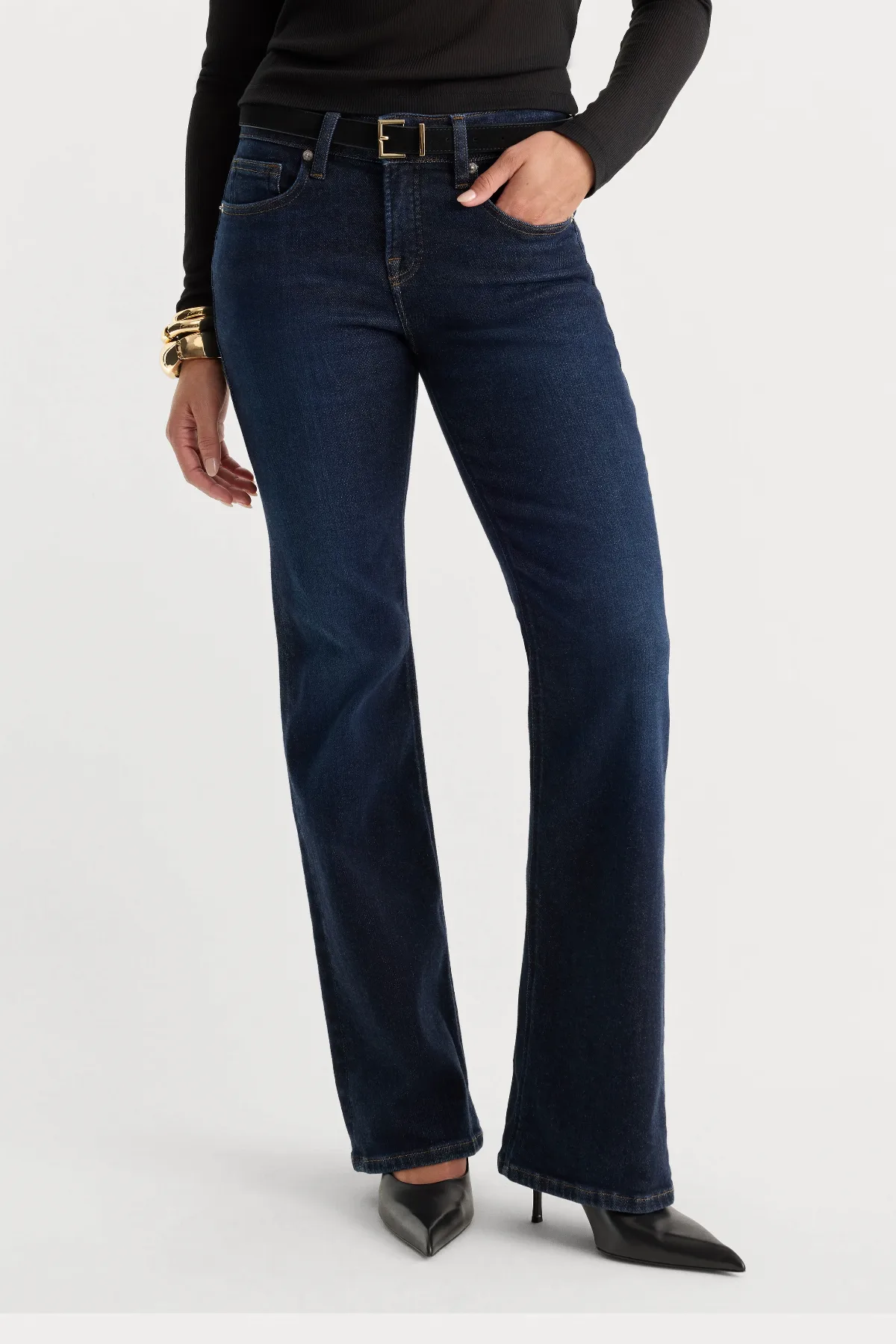 Soft Tech Good Petite Low Rise Bootcut Jeans by Khlo Kardashian by GOOD AMERICAN