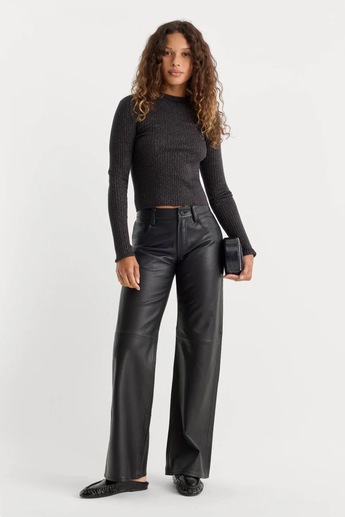 Leather Vintage Low Loose Pant by Khlo Kardashian by GOOD AMERICAN
