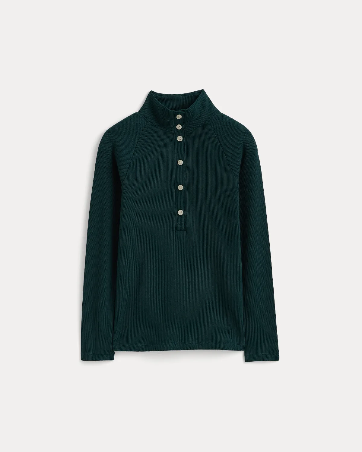 Effortless Rib Raglan Shirt Henley Top, Cotton by Everlane