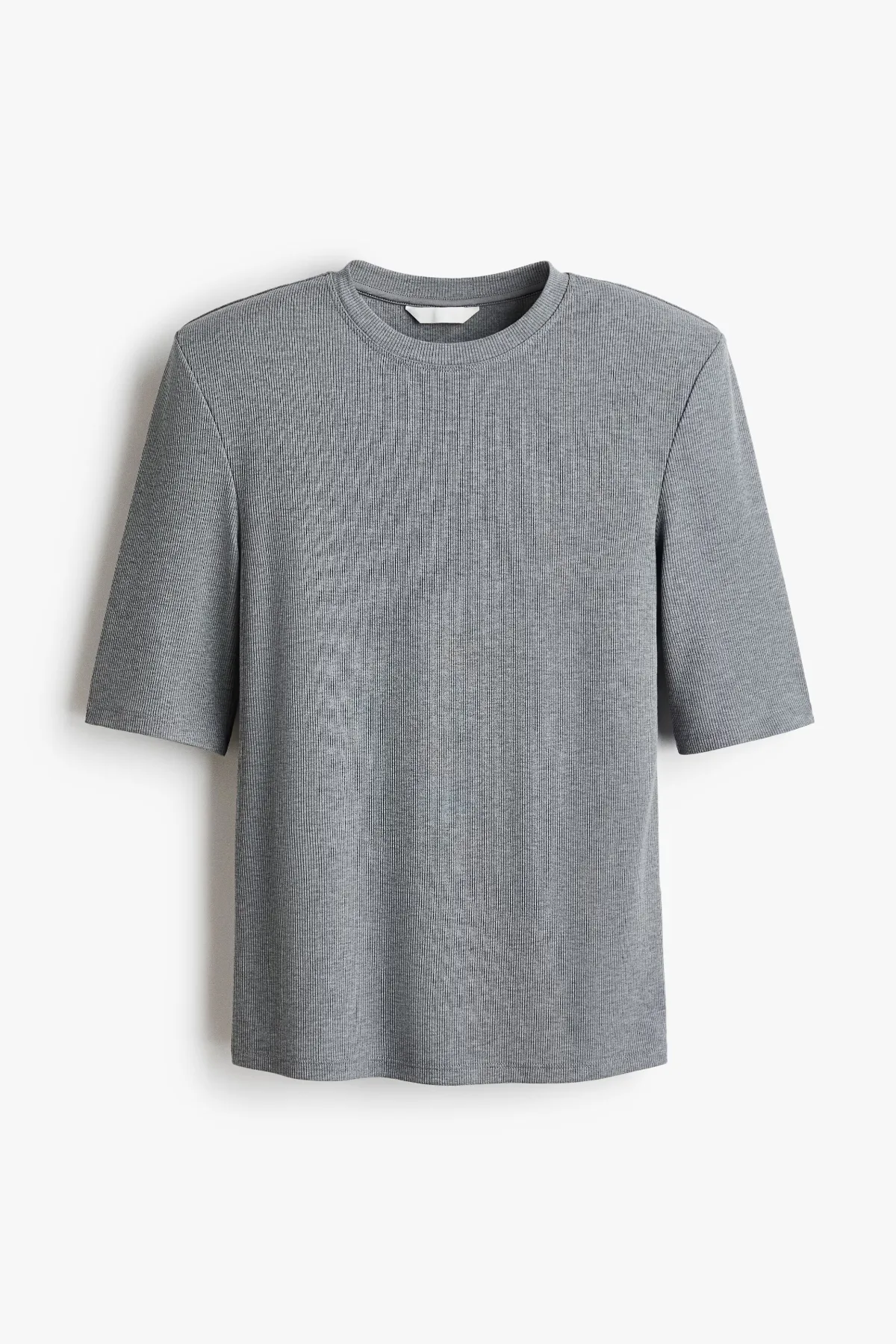 Ribbed T-Shirt with Shoulder Pads by H&M