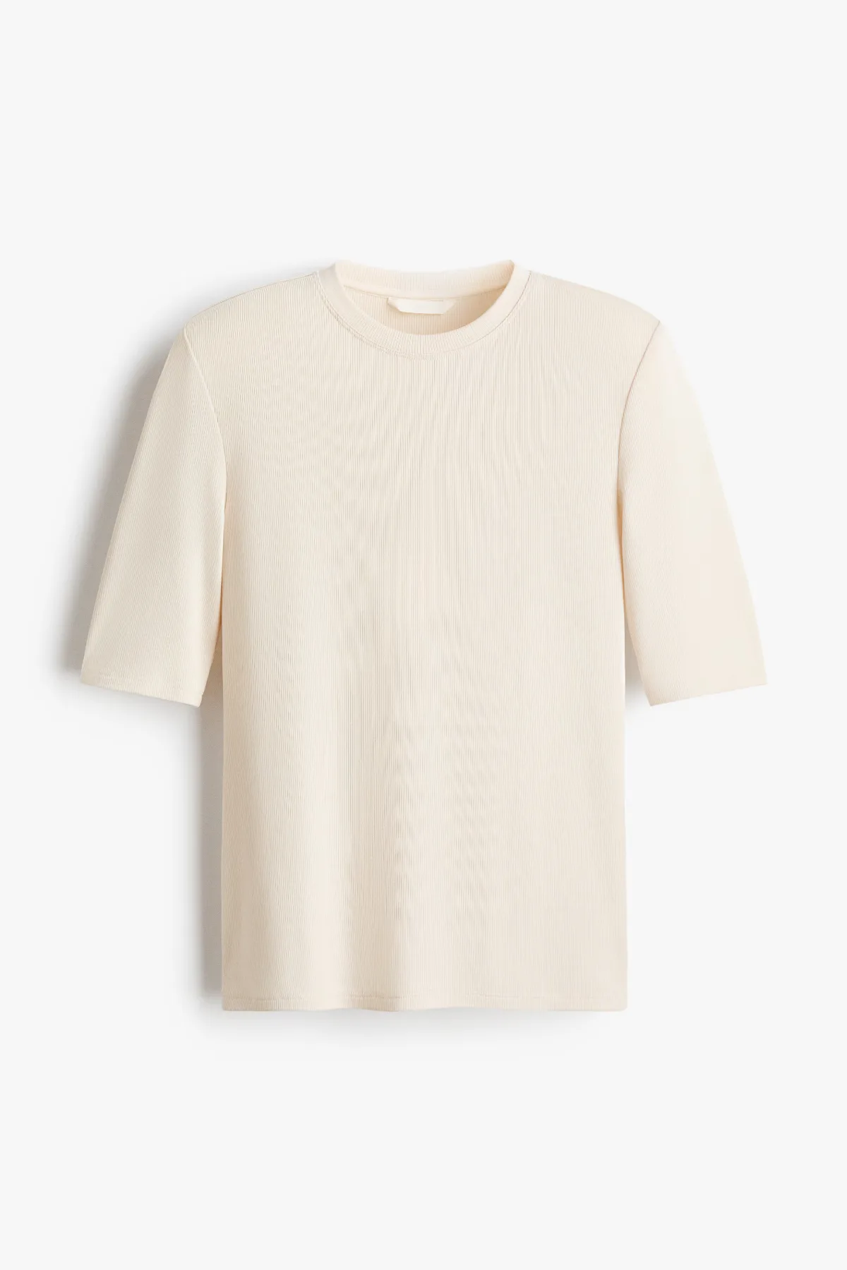 Ribbed T-Shirt with Shoulder Pads
