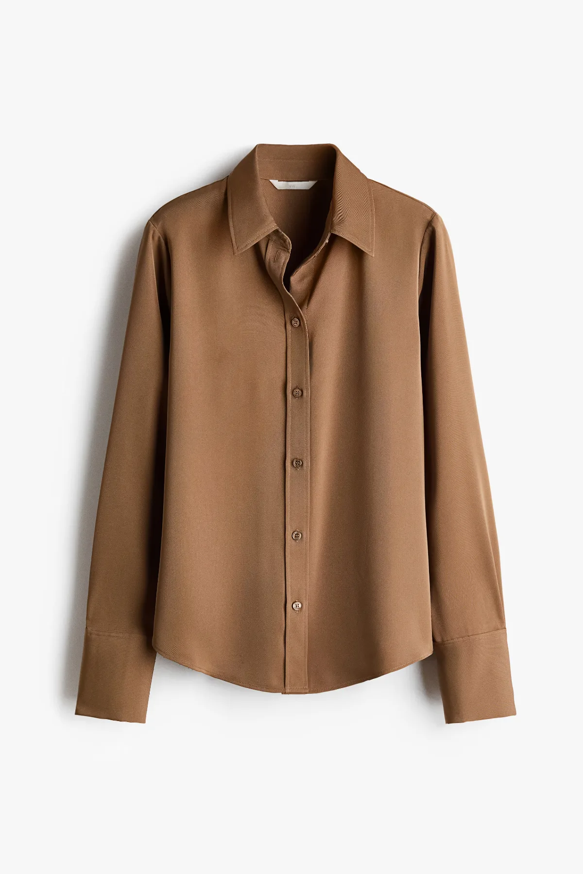 Long-Sleeved Satin Shirt
