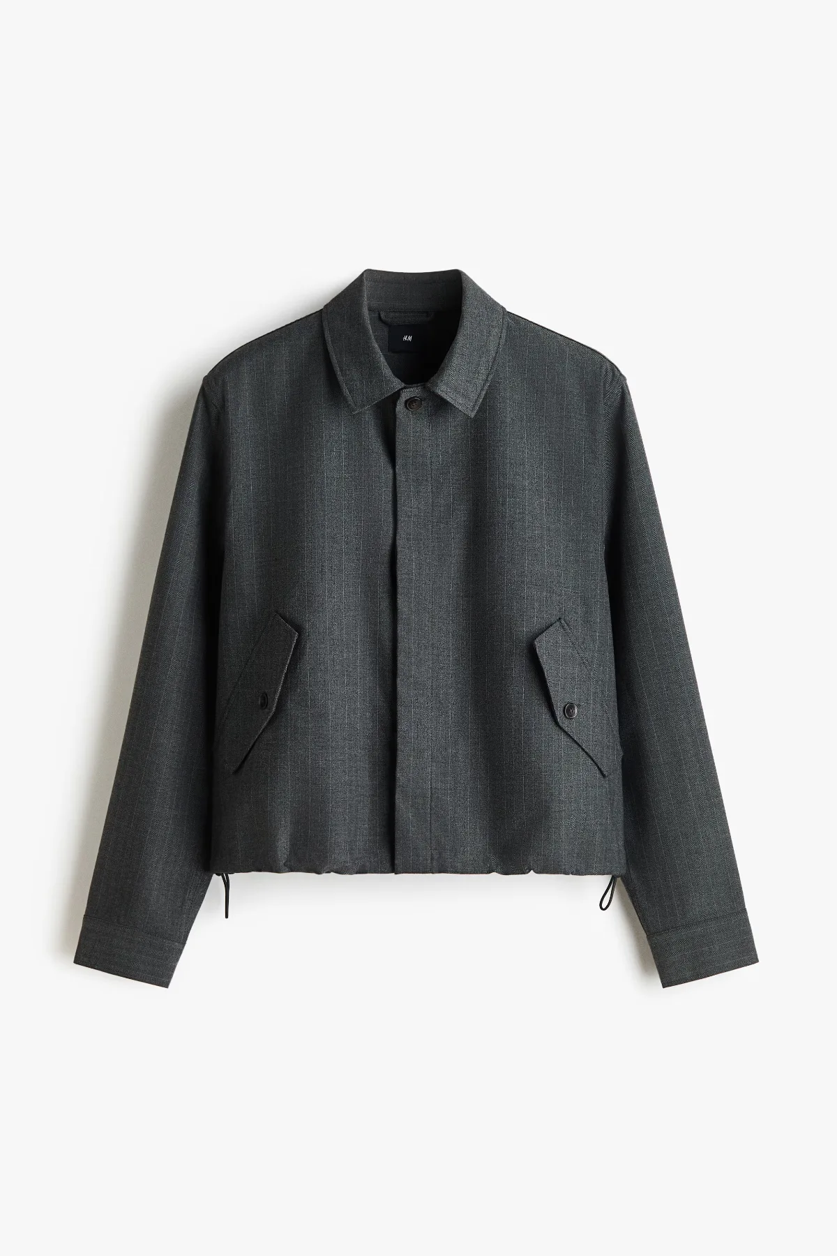 Herringbone-Weave Overshirt