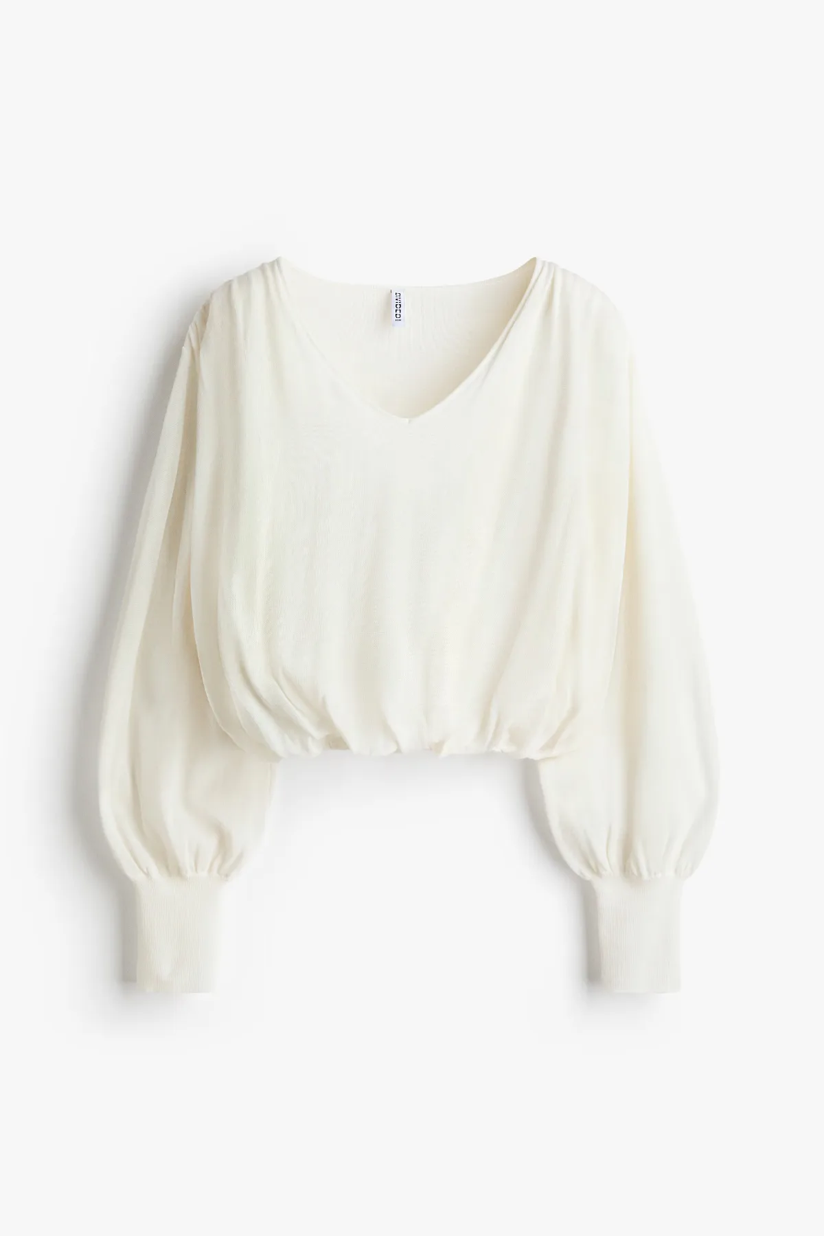 Balloon-Sleeved Bubble-Hem Top by H&M