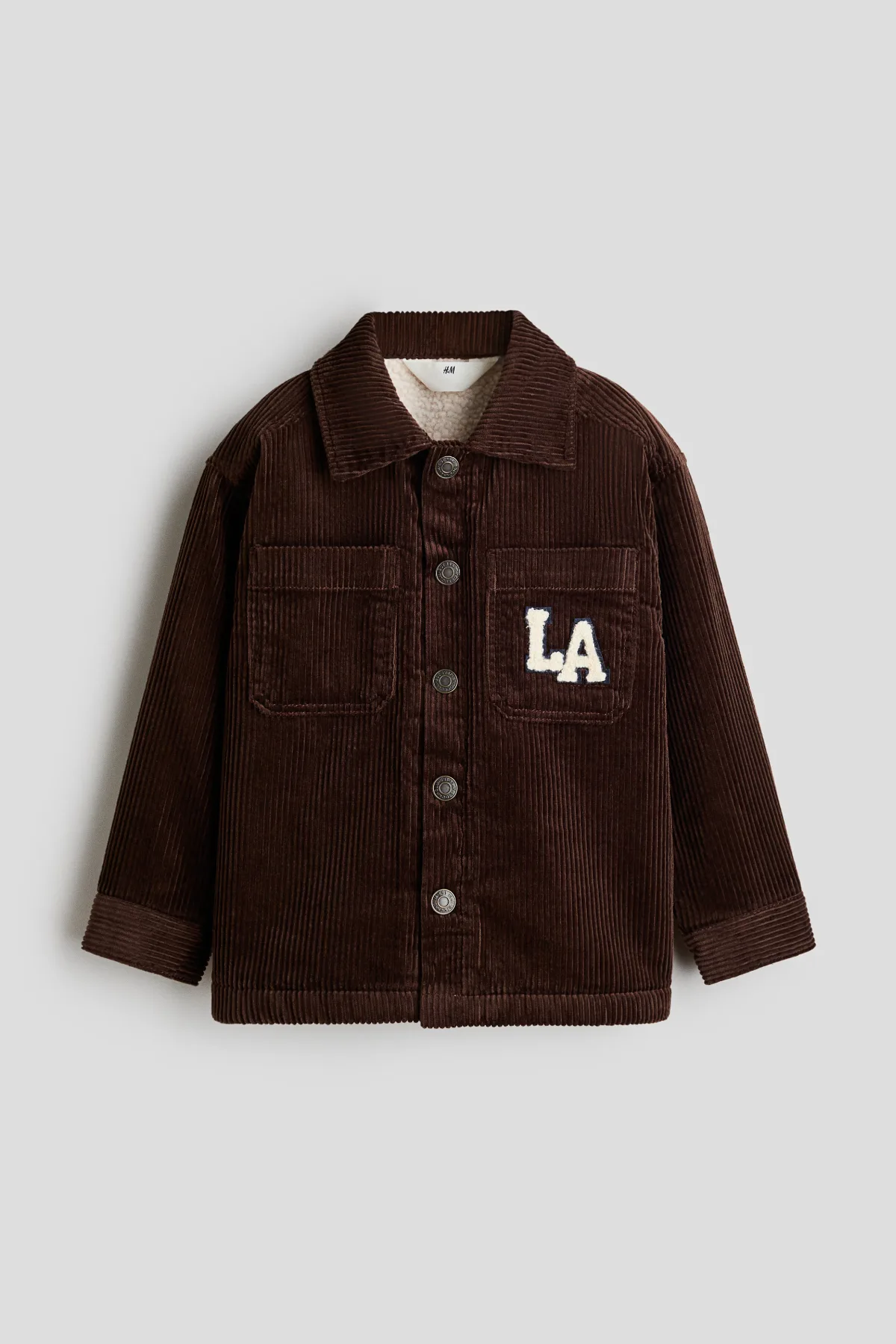 Teddy-Fleece-Lined Corduroy Overshirt by H&M