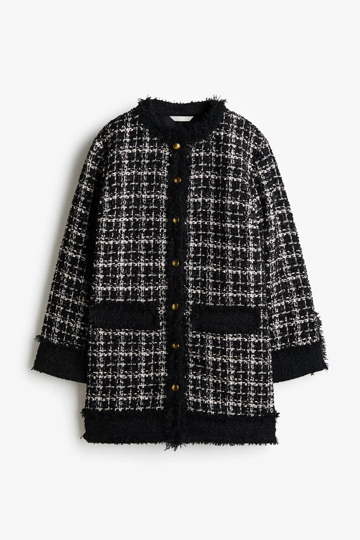 Boucle-Weave Button-Front Dress by H&M
