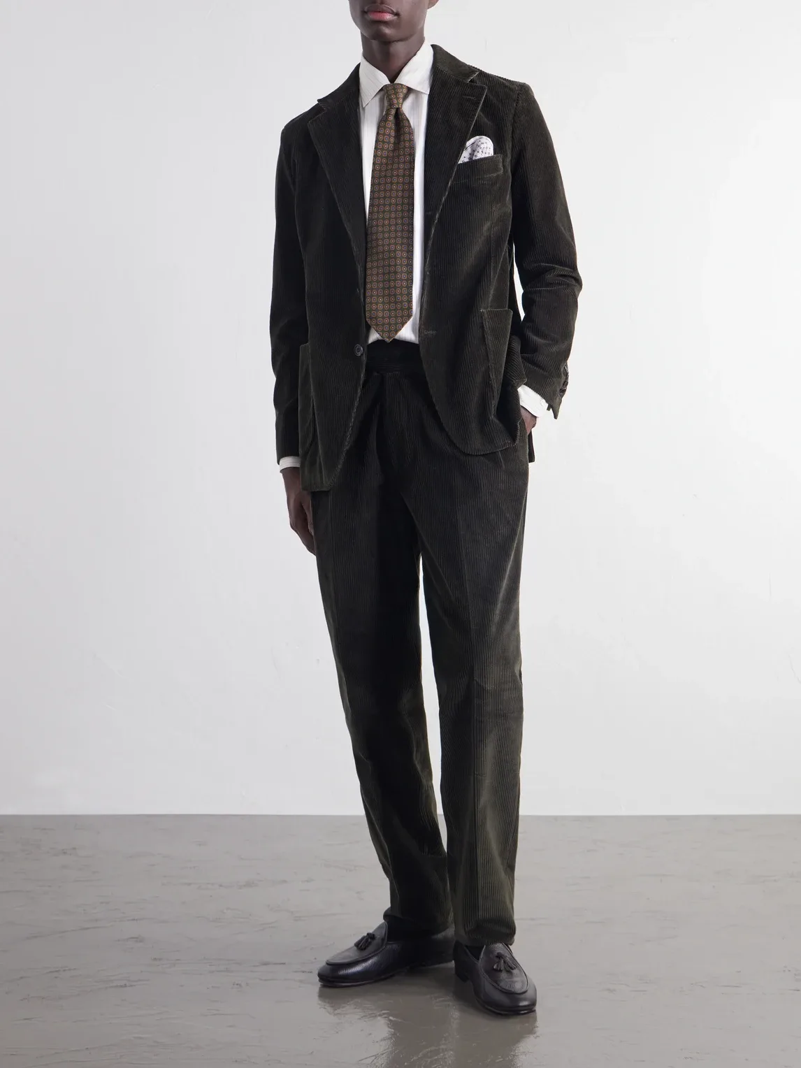 Manny Tapered Pleated Cotton-Corduroy Suit Trousers by Rubinacci