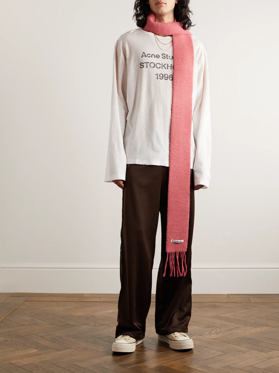 Edden U 1996 Logo-Print Distressed Cotton and Hemp-Blend T-Shirt by Acne Studios
