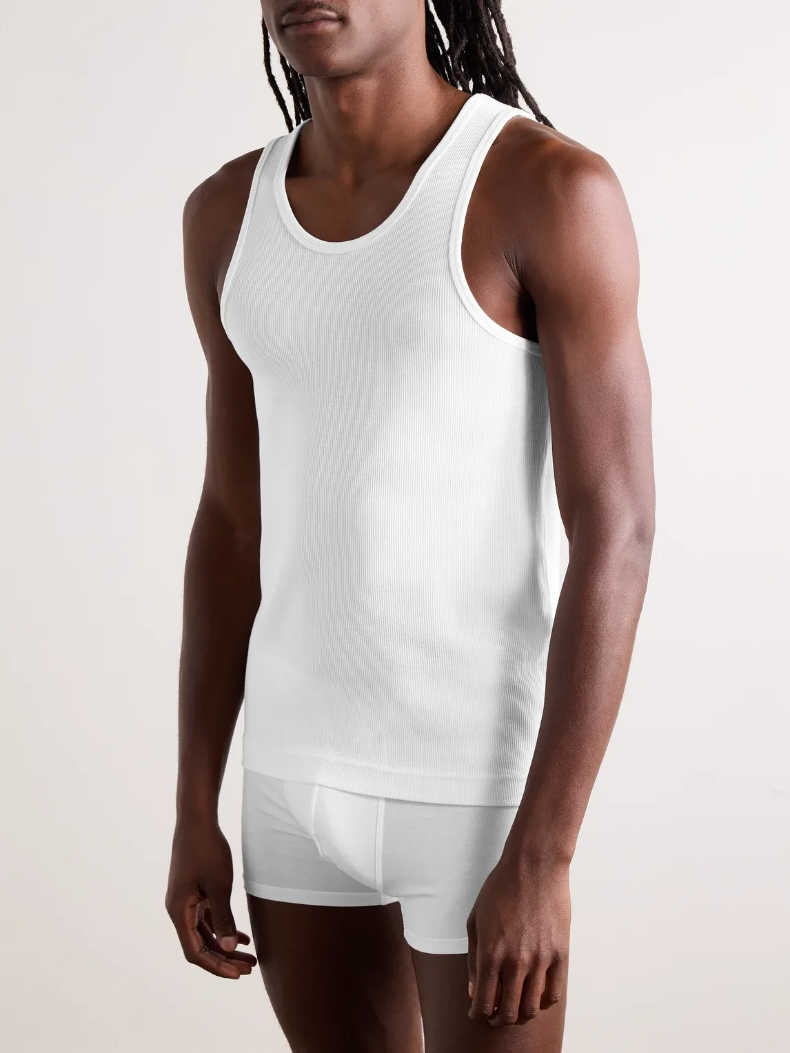 Ribbed Stretch Lyocell and Cotton-Blend Tank Top by Cdlp