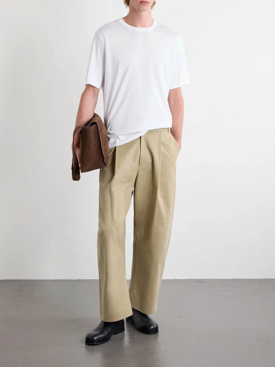 Sorte Wide-Leg Pleated Cotton-Twill Trousers by Studio Nicholson