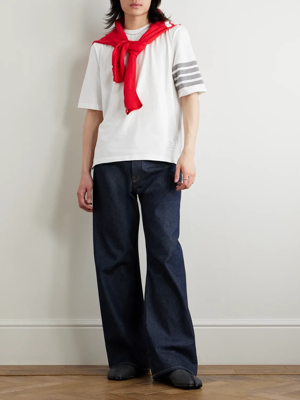 Logo-Appliquéd Striped Cotton-Jersey T-Shirt