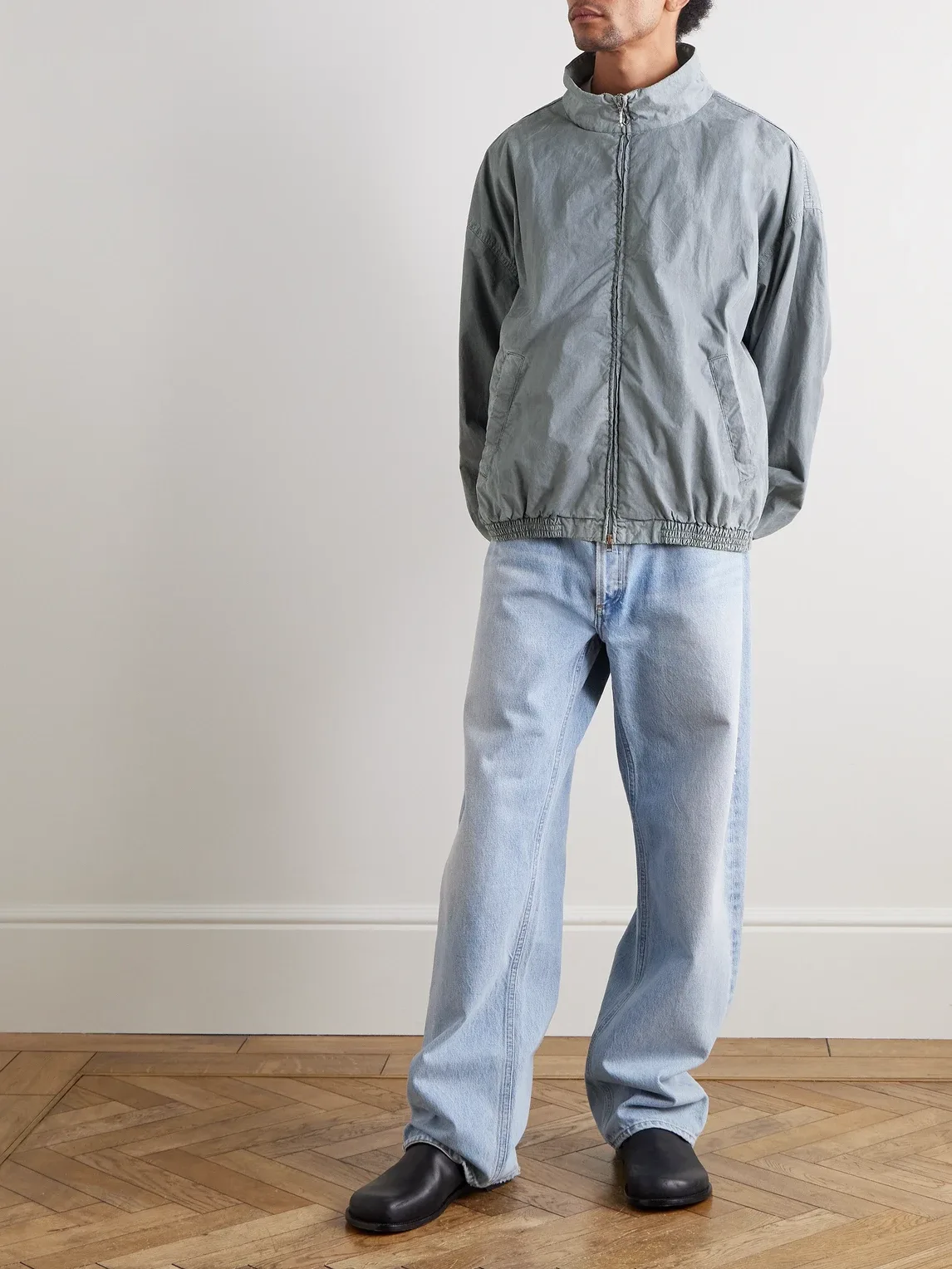 Marshall Crinkled Cotton-Blend Shell Bomber Jacket by AGOLDE