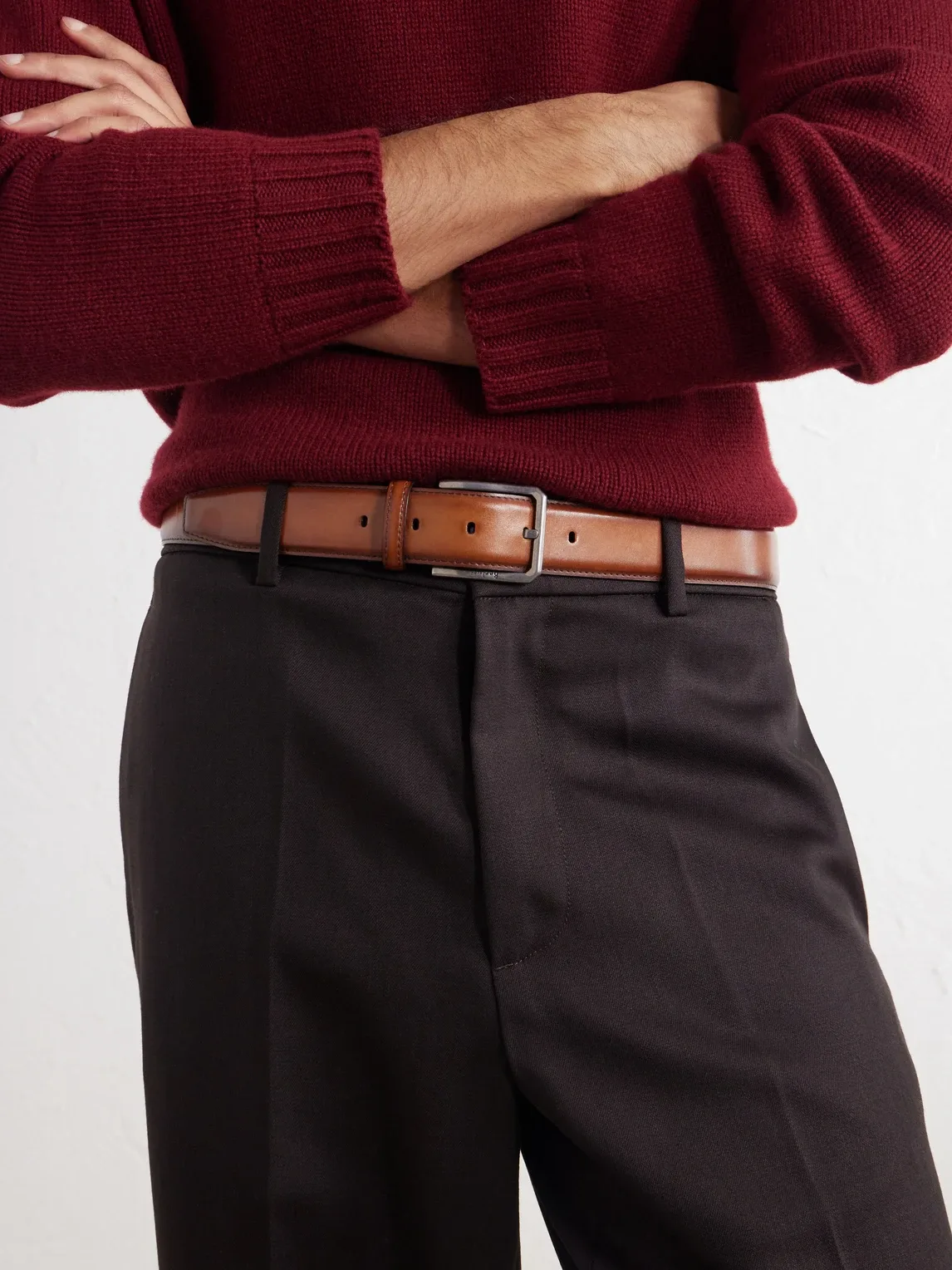 3.5cm Venezia Leather Belt by Berluti